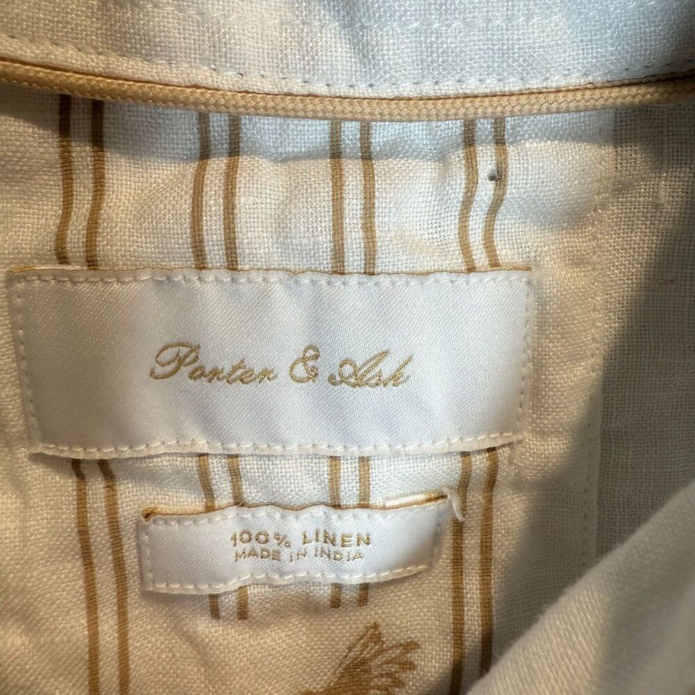 Porter and Ash White Linen Shirt Men's Size Large Beachy Neutral Casual Classic - Picture 10 of 16